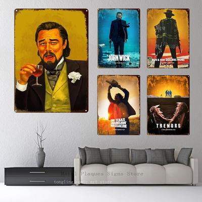 Vintage Metallblechschild für Filme Full Metal Jacket John Wick Die glorreichen Sieben Retro Wanddeko für Zuhause Bar oder Café Klassisch Ich