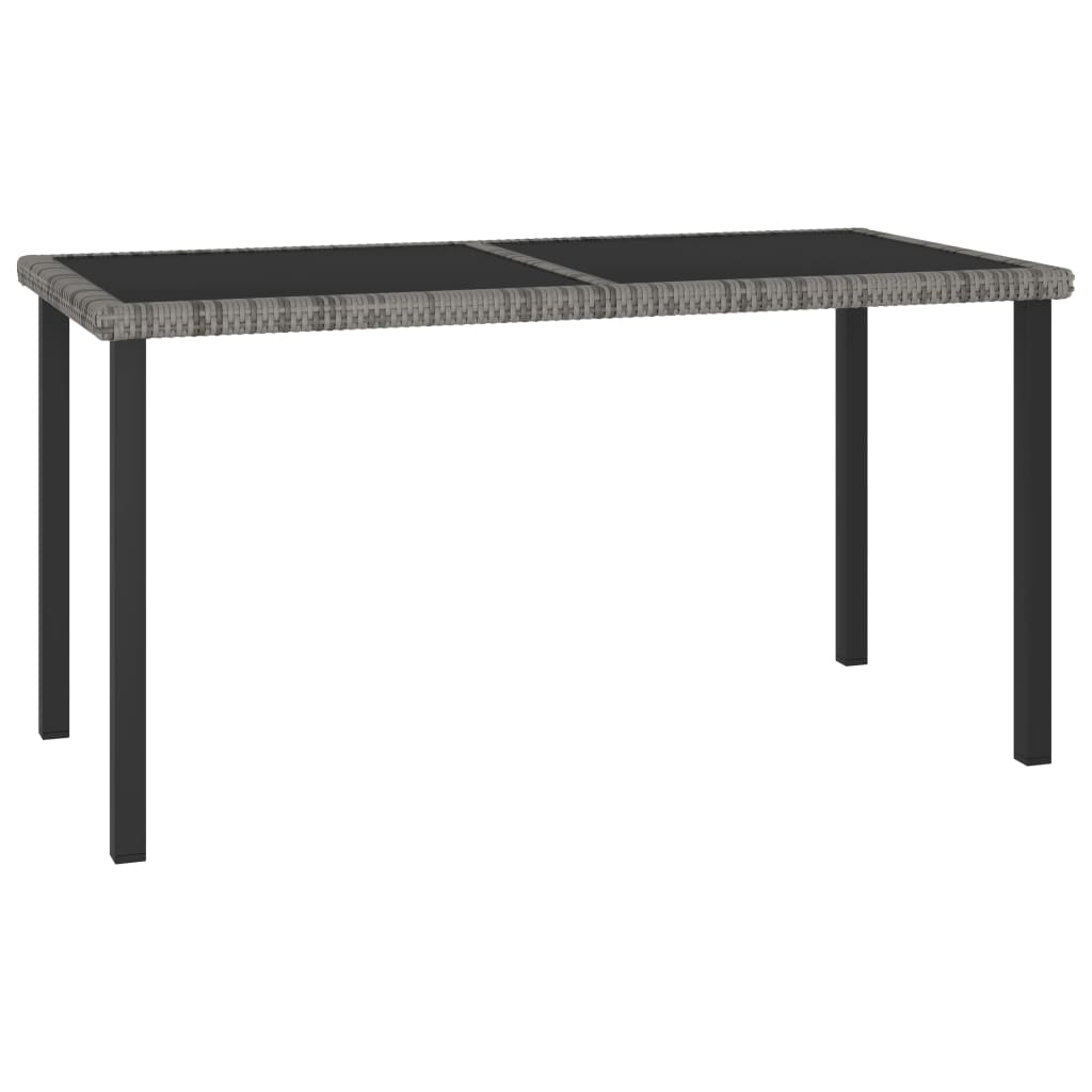 Garden Dining Table Gray 140 x 70 x 73 cm Poly Rattan