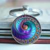 Abstract Spiral Pattern Alloy Key Pendant, Time Gemstone Keychain