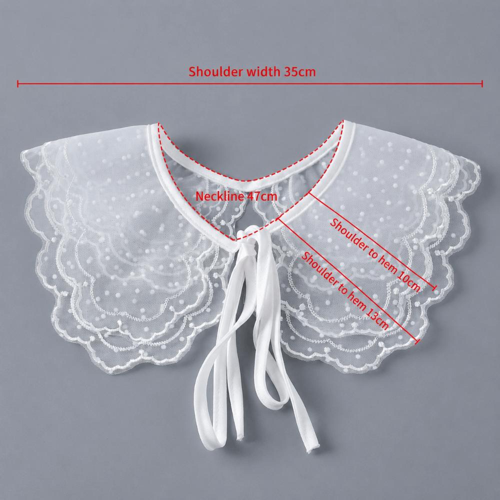 Floral Embroidery Cape Fake Collar Lace False Collar Elegant Lace Shawl Collar Summer