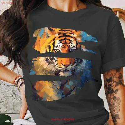 Tiger Face T Shirt Animal Wildlife Lover Big Cat Nature Inspired Vintage Breathable Versatile Casual Comfortable Fashion