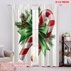 2pcs,2D Plane Printing Creative Curtains Christmas Candy Cane Ribbon Berry (4) Polyester Woven (without Rod) Versatile All Ldeal
