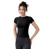 Women's Quick-Dry Short Sleeve Yoga T-Shirt - Tight Fit, Breathable, Ideal for Running & Training