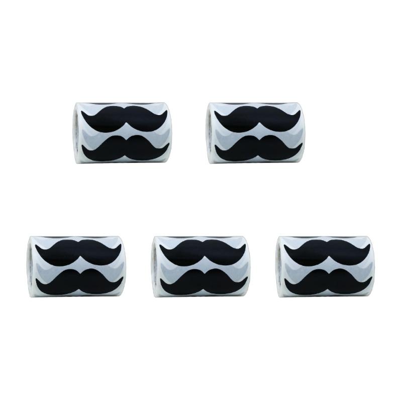 5Rolls Waterproof Mustache Sticker Chalkboard Labels Decal for Laptop Car Vase Kitchen Jar Decoration