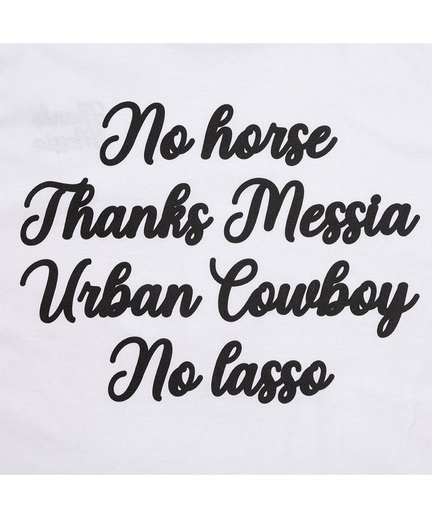 THANKS MESSIA Handwritten Cowboy Tshirt-White