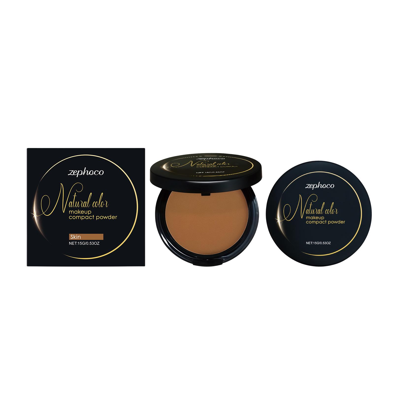 Zephoco Matte Skin Tone Control Lightweight Setting Powder - Portable & Long-lasting Oil Control Setting Powder Compact: 15g with Puff