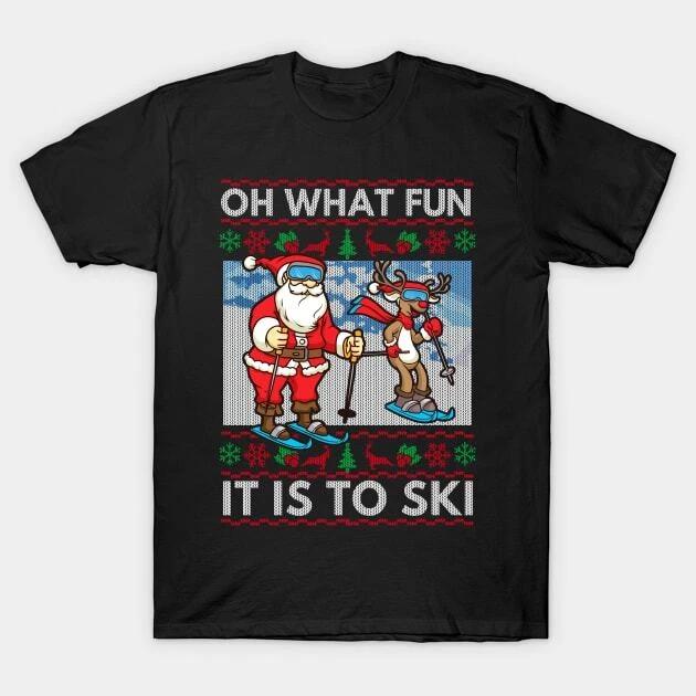 Ugly Christmas Sweater For Skiing Lovers Made in Australia T-Shirt L