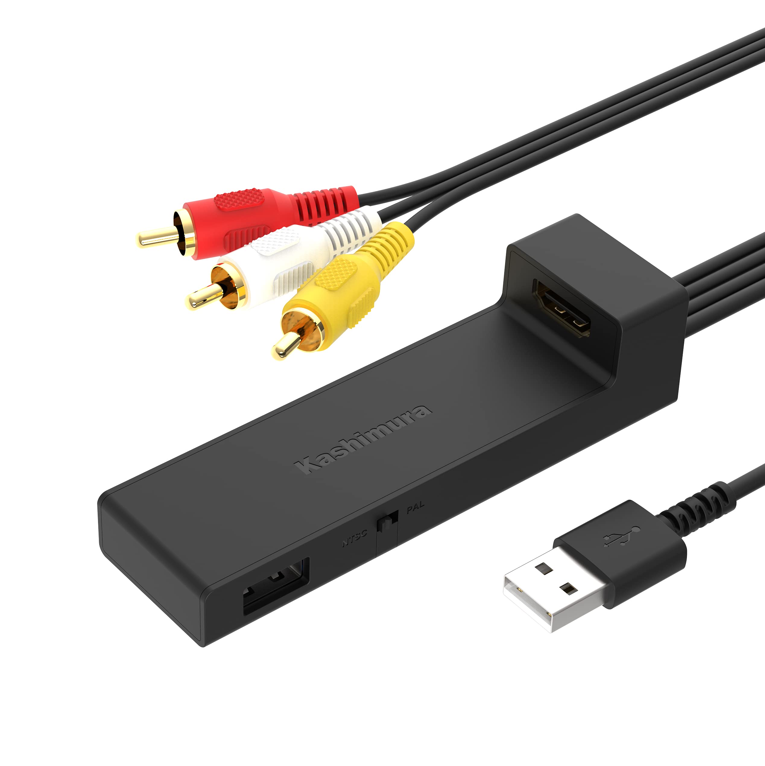 

Kashimura NKD-232 HDMI/RCA Converter Cable with 1 USB Port, Compatible with Fire TV Stick, Converts HDMI to RCA for Viewing on Car Navigation Systems
