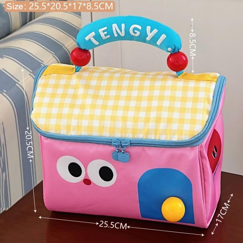 Cute Cartoon Cottage Makeup Bag Multifunctional Fresh-Keeping Handbag Insulated Large Capacity Lunch Box Bag