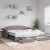 Vidaxl Extendable Sofa with Drawers, Taupe, 100X200 Cm, Fabric