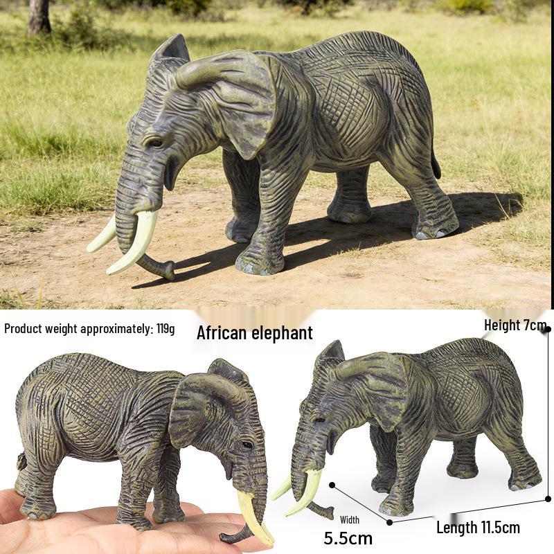 Wild Animal Model: Solid Elephant & Mammoth Toy for Children