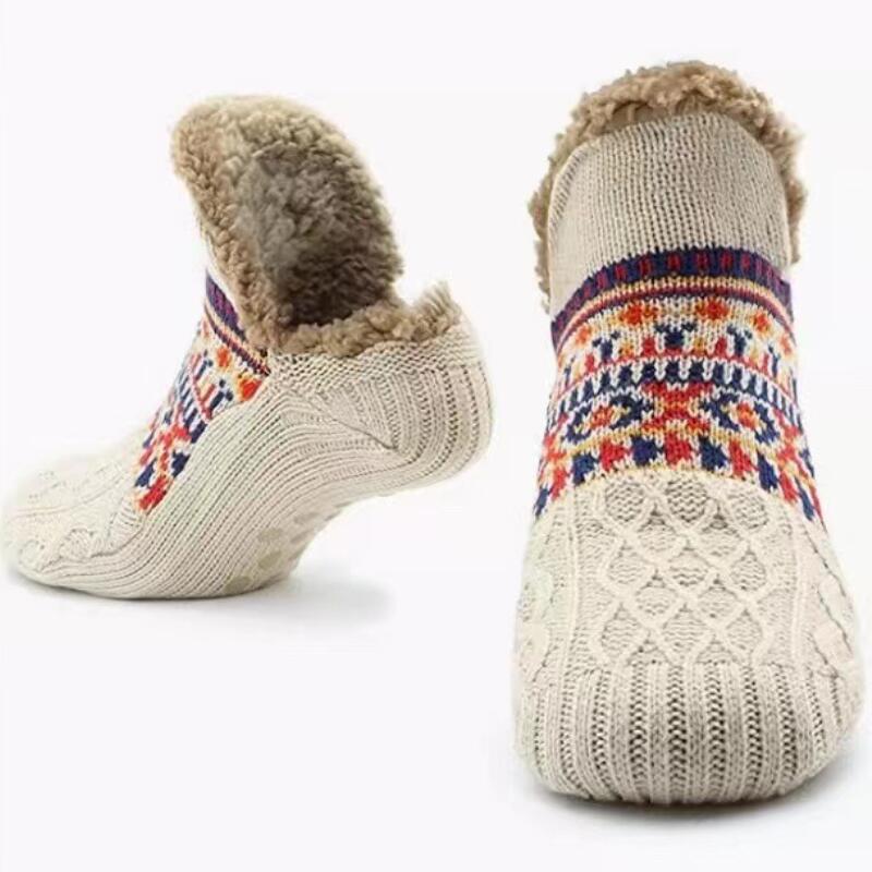 Thermal Women Mens Floor Socks Winter Warm Short Cotton Thickened Home Sleeping Soft Non Slip Grip Fuzzy Floor Socks