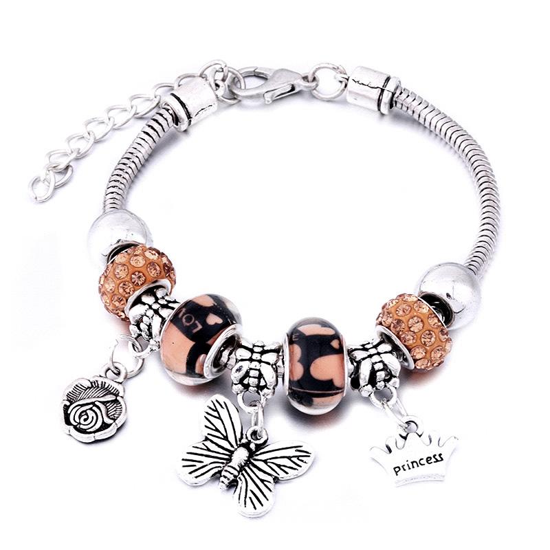 Fashion Glamour Bangle Jewelry 6 Colors Metal Lobster Buckle Snake Chain Beaded Bangles For Women Summer Bracelet Romantic Gift