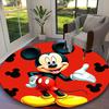 [1pc Mickey Mouse Red Pastel Floral Pattern Black Office Carpet] Easy Maintenance Chair Rug for Conference Room Use, Durable Round Sofa Floor Mat