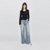 Lee Women's Retro Ripped Wide Leg Jeans