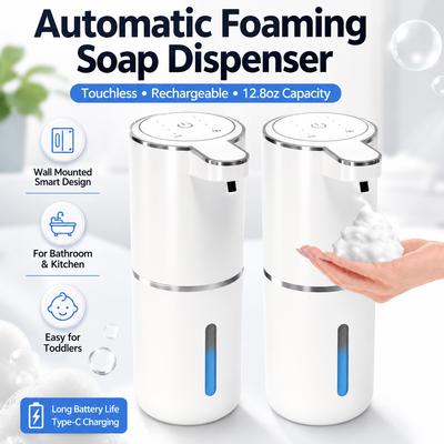 Kitchen 380ml Automatic Liquid Soap Dispenser USB Rechargeable Touchless Hand High Capacity Detergent Bathroom Dispenser
