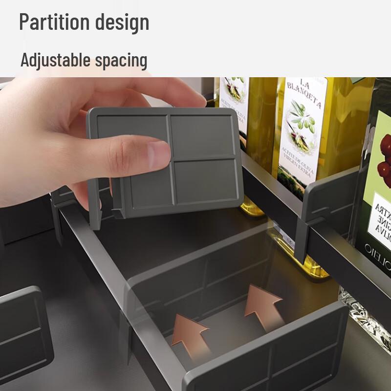 3-Layer Stainless Steel Kitchen Spice Pull-Out Basket