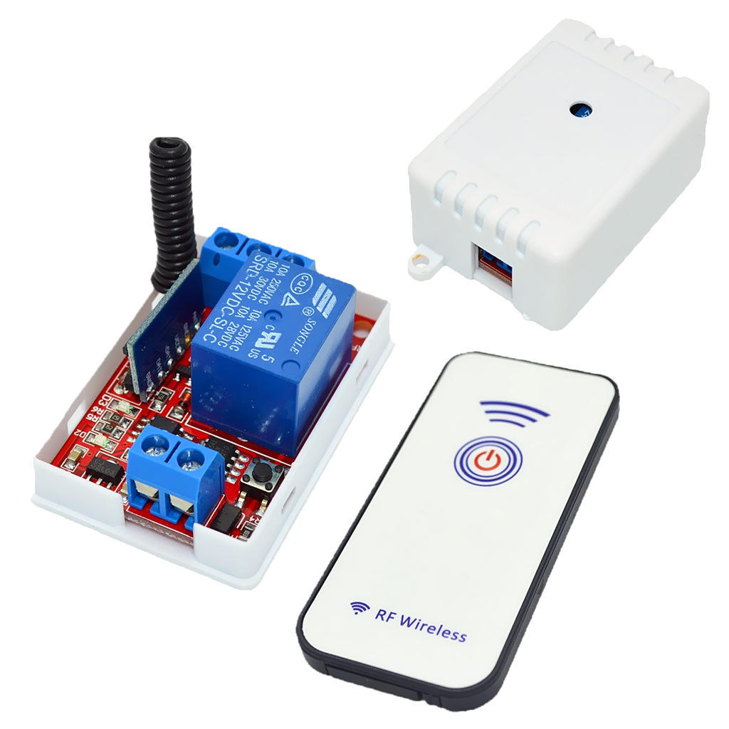 Receiver Module 12V 1-Channel 433M 1-Button 15-1000m Remote Control Switch
