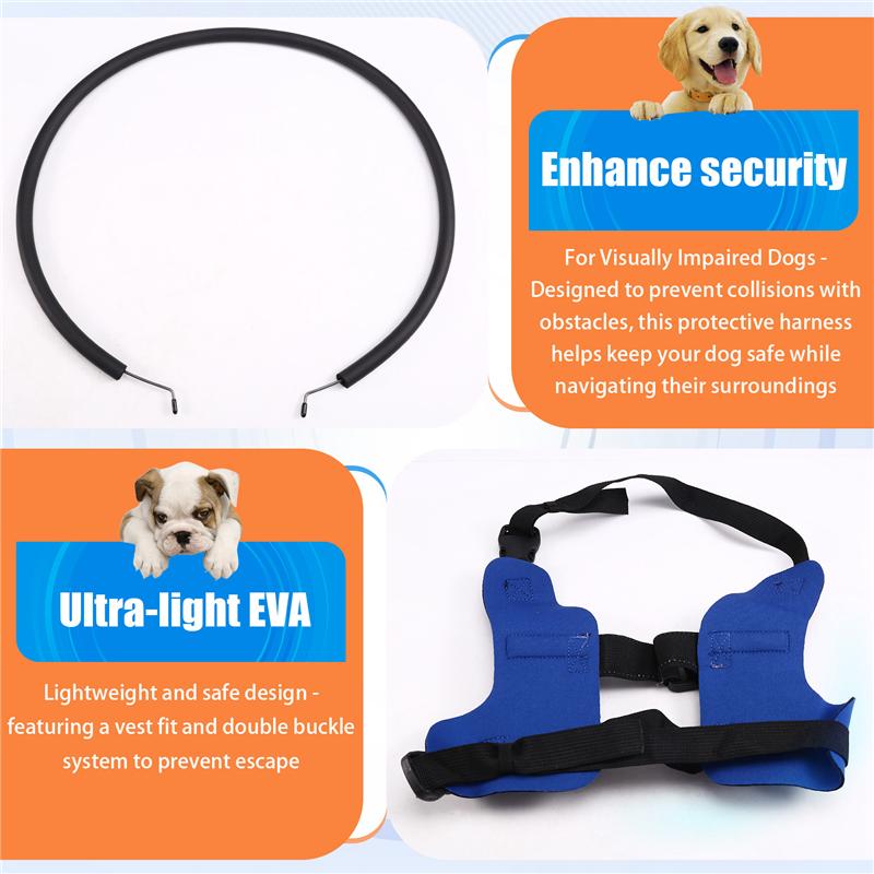 

AB66-Dog Halo Harness, Protective Halo Dog Collar For Blind Dogs, Confidence Building Harness Guiding Device, Blind Dog