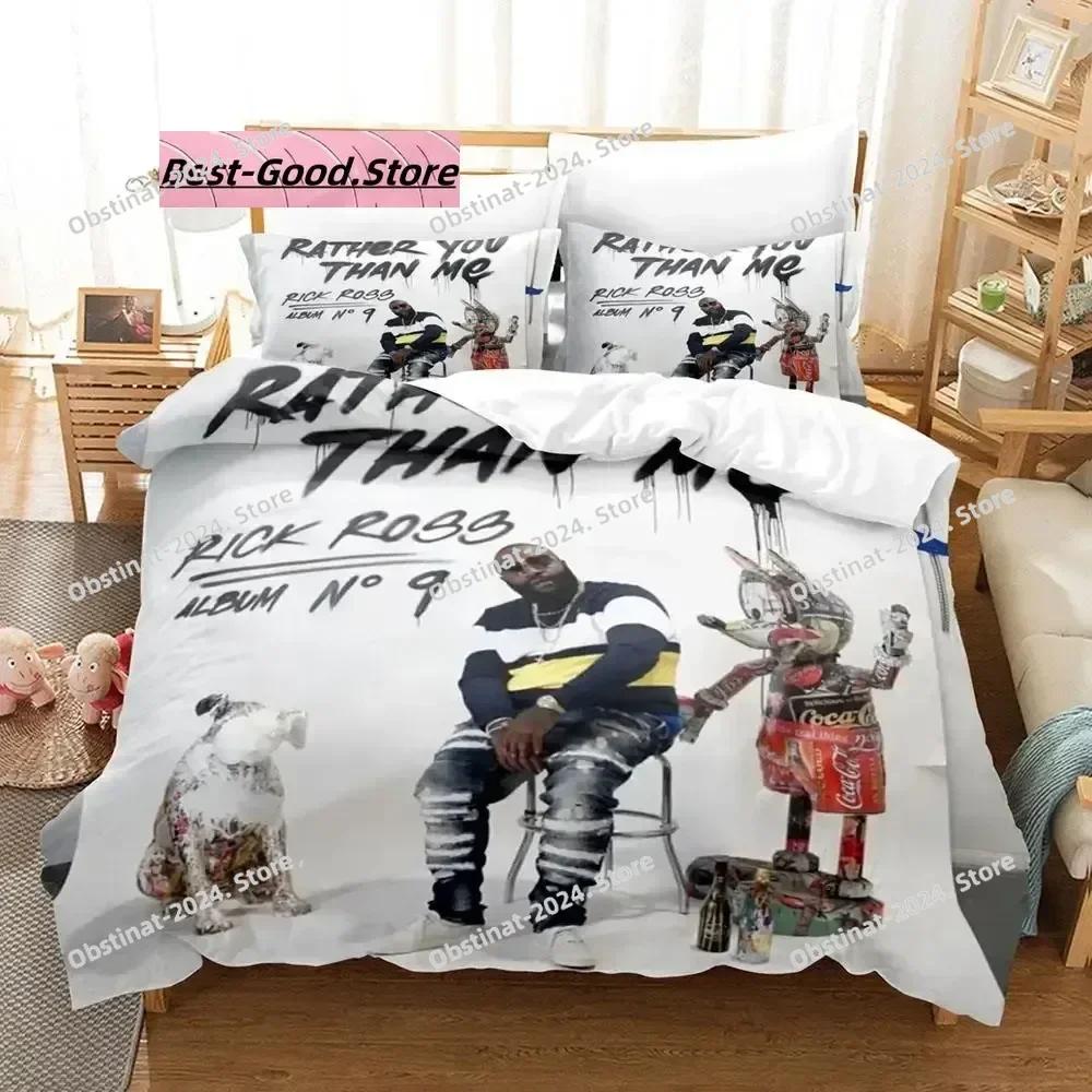 Top RICK ROSS Bedding Set Single Twin Printed Bed Set With Pillowcase Bed Duvet Cover Soft Single Double Queen Super King Size
