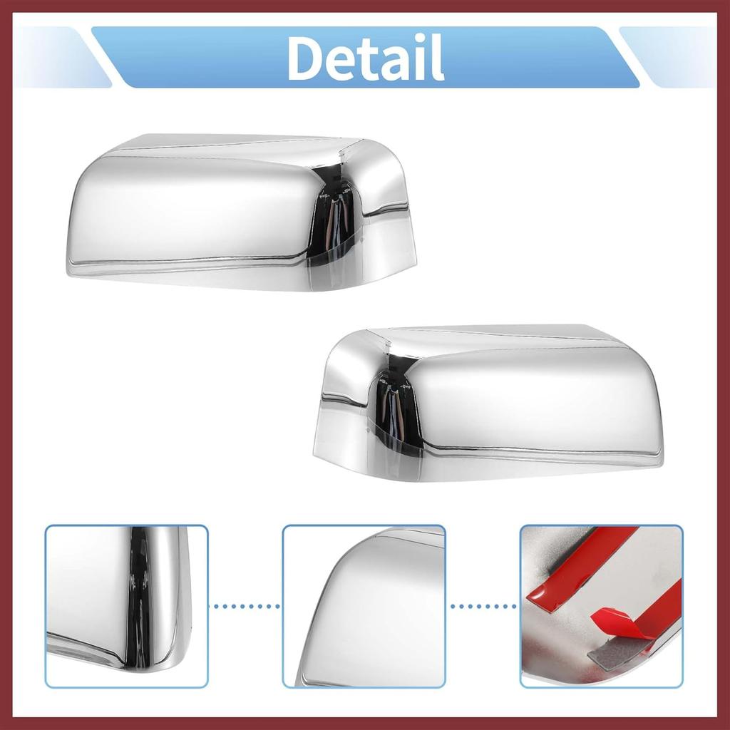 for Ford F-150 FX4 XLT 2004-2008 Driver Passenger Side Mirror Covers Cap Overlay Rearview Mirror Guard Covers Silver Tone 1 Pair