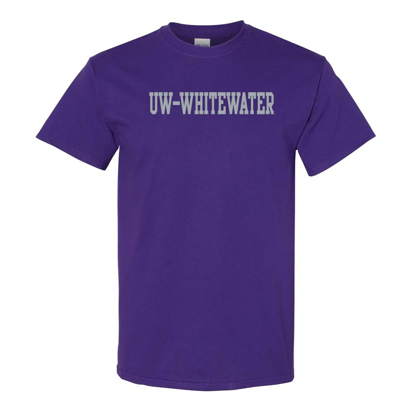 Wisconsin-Whitewater Warhawks Basic Block Short Sleeve T-Shirt - Purple 2XL