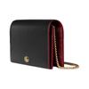 Gucci Marmont brand logo chain design cowhide shoulder bag women's black
