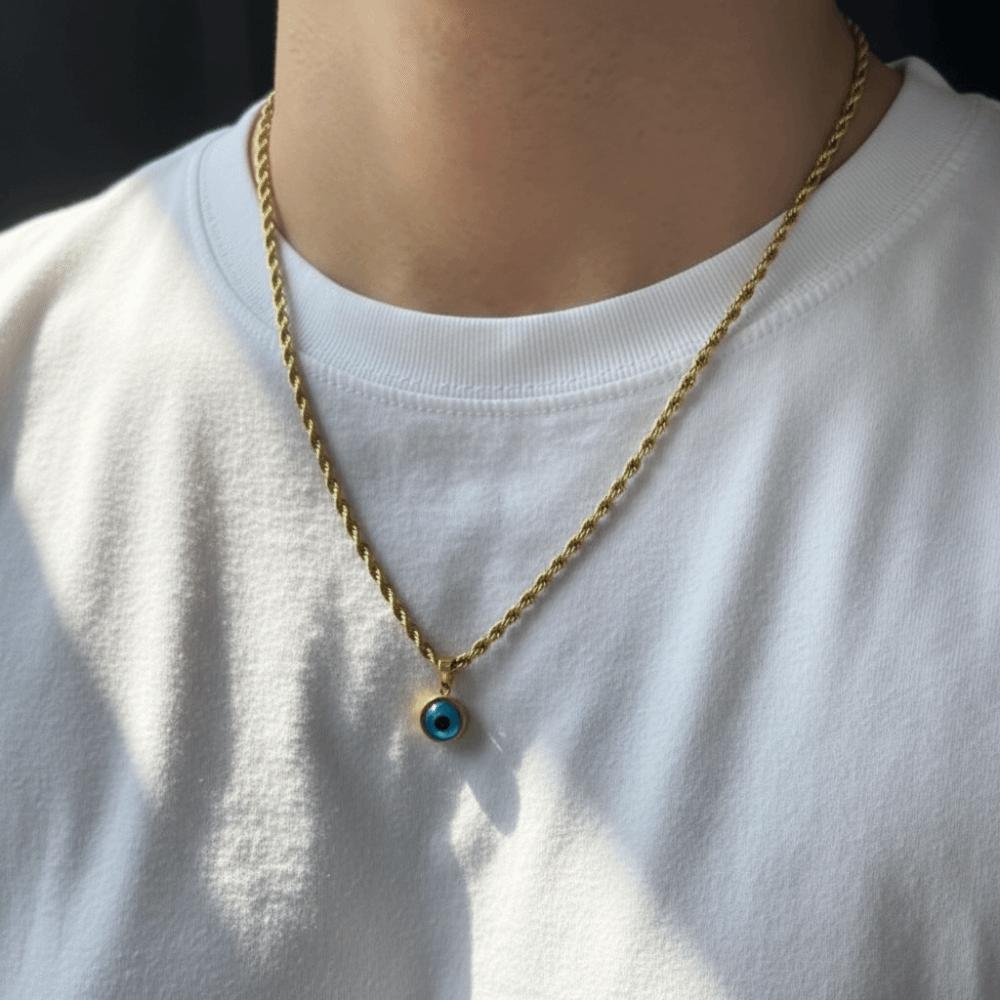 Round Eye Twisted Collarbone Choker Twisted Chain Pendant Chain Necklace Demon Eye Necklace  Gift