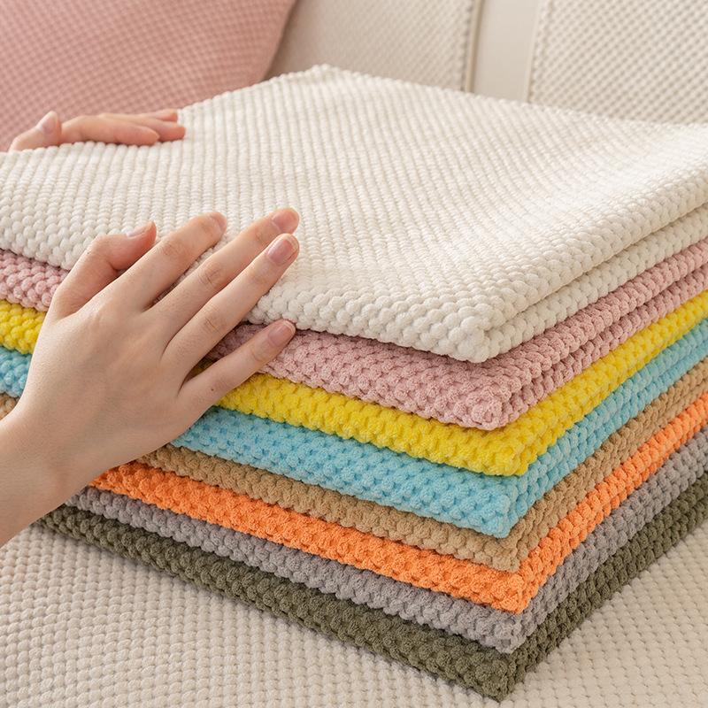 Plysj Sofapute Fire Sesonger Universell Enkel Grå Høst og Vinter Sklisikker Skinn Sofatrekk Putetrekk Stoff