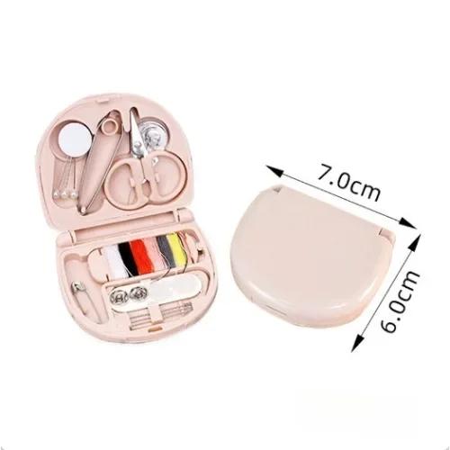 Mini Portable Sewing Kit for Travel, 48PCS Sewing Supplies with Threads, Needles, Buttons, Thimble & Measuring Tape, Compact