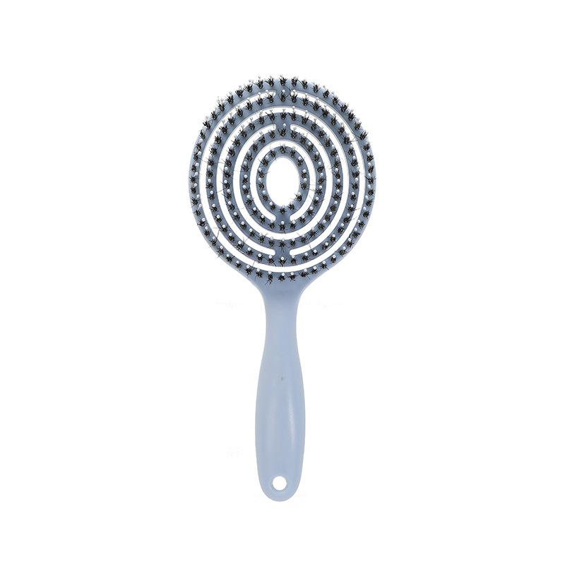 Korean Hollow Design Boar Bristle Hair Brush - Detangling, Volumizing & Scalp Massage Brush for Wet/Dry Hair Styling, Women's Long Hair Care