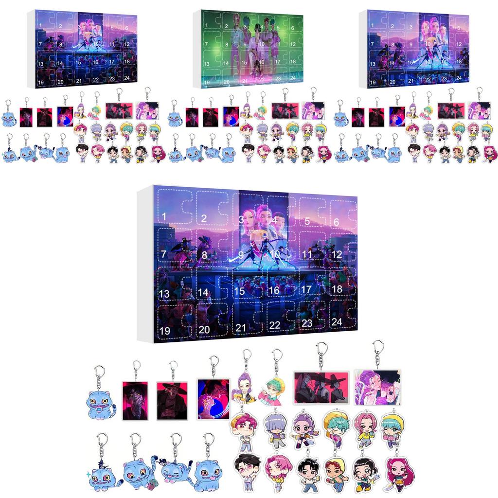 Kpop Dämonenjäger Weihnachtskalender Acryl Schlüsselanhänger Mit Hängendem Ornament Für Fans Und Sammler