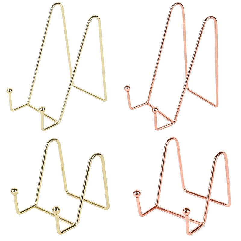 Storage Rack Plate Stand Picture Easel Metal Holder Display Pictures Frame Household Decorative Dish Tabletop Art
