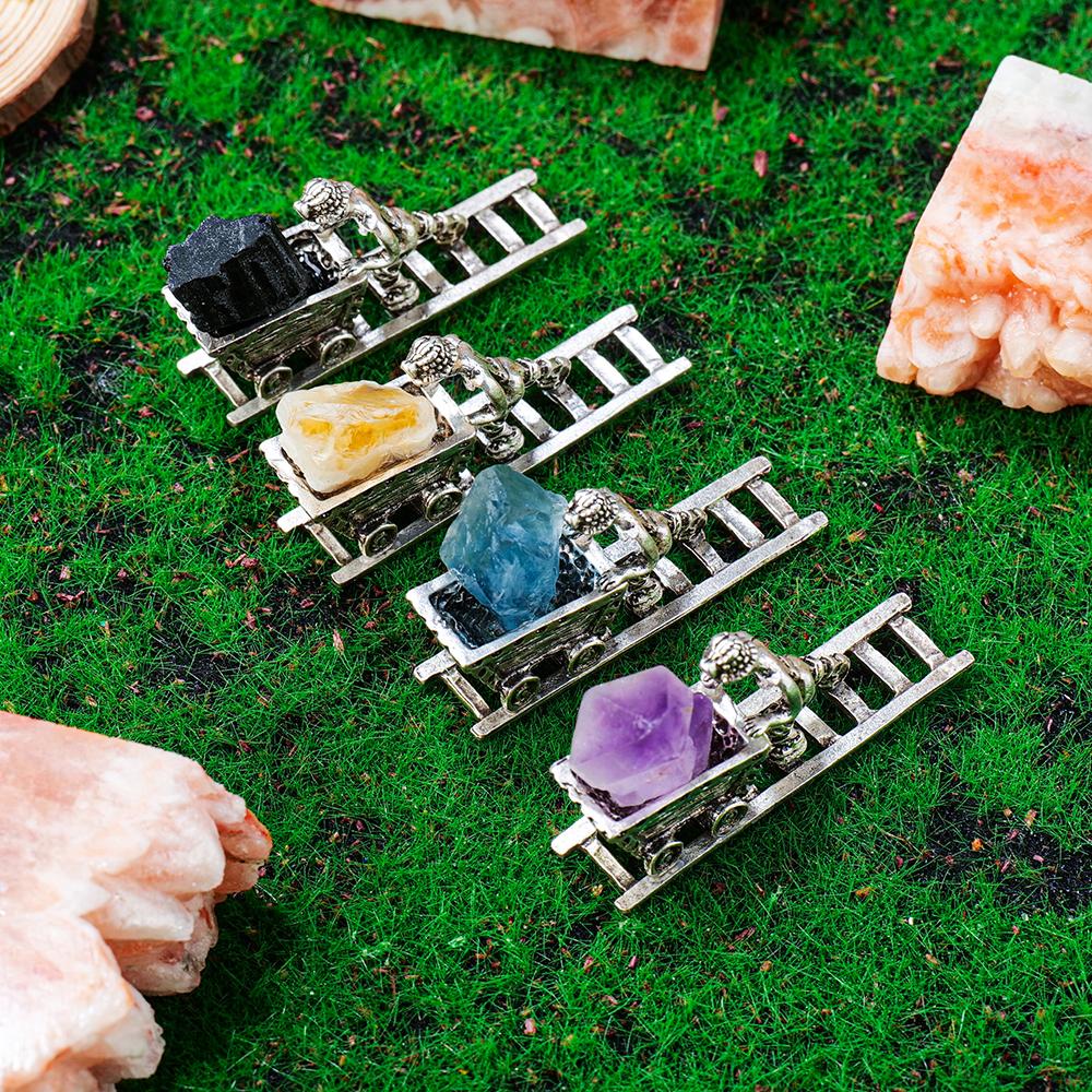 1pc Natural Crystal Raw Stone Orbit Miner Ornament Fun Ore Specimen Home Study Desktop Decoration Holiday Gift