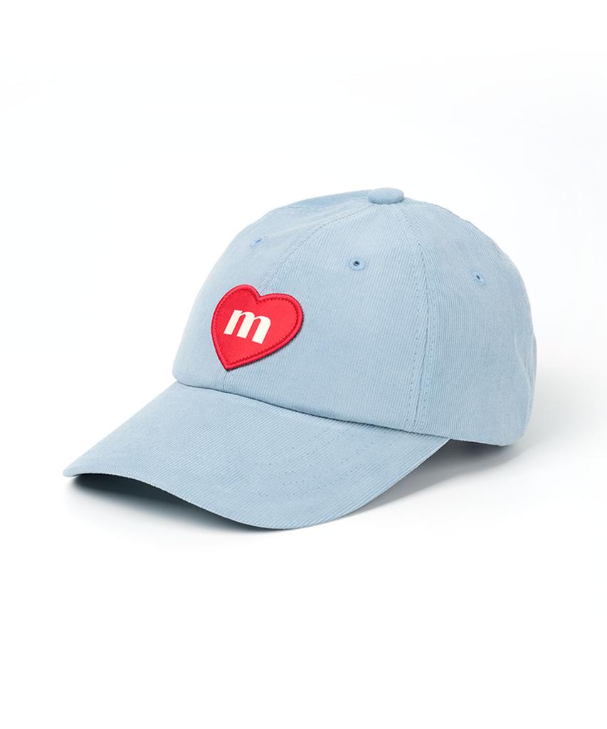 Makeuni Corduroy Heart Deep Ball Cap Sky Blue