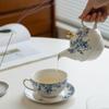 English Flower Teapot Classical Blue and White Daisy Pot Home Ceramic Cup and Saucer Phnom Penh  Afternoon Flower Teaware Set