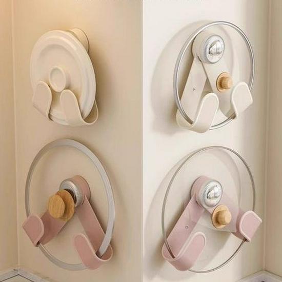 No-Drill Suction Cup Kitchen Organizer: Pot Lid & Chopping Board Rack