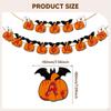 Halloween Banner Pumpkin Garland Photo Prop Bunting Flag Decoration for Doors