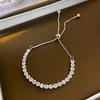 Korean Style Elegant Adjustable Zirconia Square Bracelet - Versatile, Light Luxury Hand Jewelry
