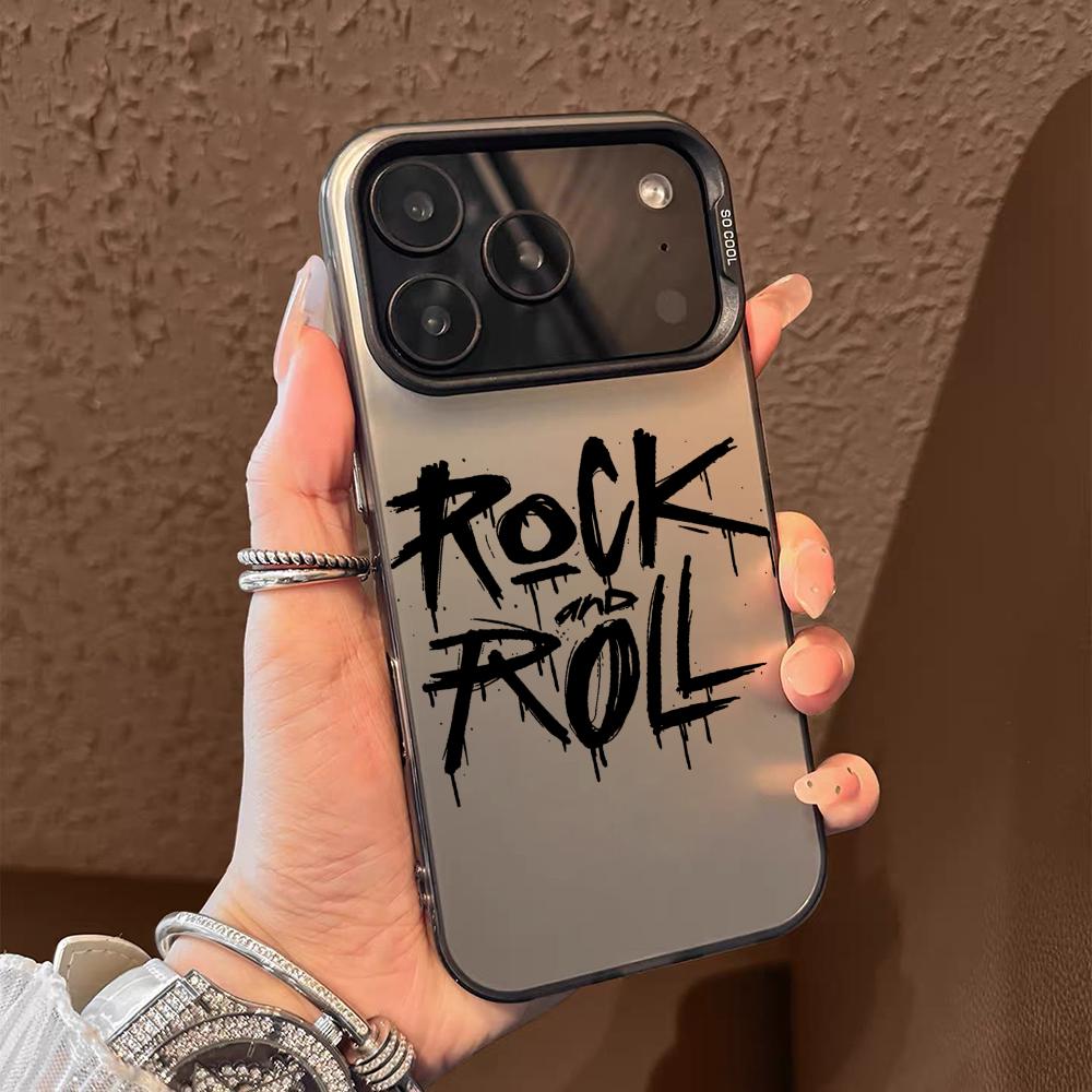 Cool Rock Roll Music Phone Case For iPhone 17 16 15 14 13 12 11 Pro Max Air Matte Laser Aurora Shockproof Funda