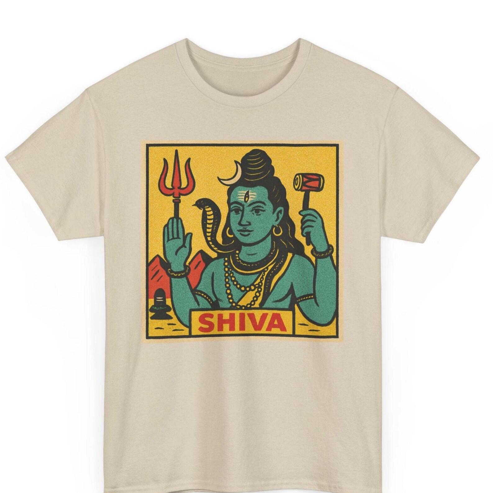 Shiva Retro Comic T-Shirt: Hindu God Pop Art Graphic Tee S