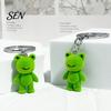 Hanging Frog Keychain Flocked Resin for Backpacks, 3D Plush Decorative Key Animal Ring, Ornament Bag Charm, Gift Lovers Backpacks