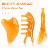 3pcs/set Gua Sha Scraping Massage Tool Kit Chinese Traditional Body Massager Acupuncture Scraper for Neck Face Back and Foot