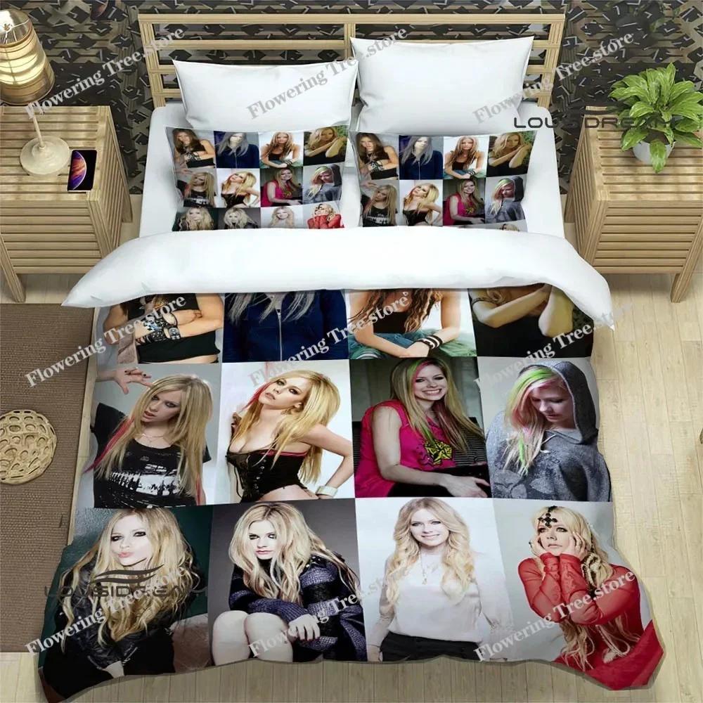 Singer AVRIL LAVIGNE Printed Bedding Sets Exquisite Bed Supplies Set Duvet Cover Bed Comforter Set Bedding Luxury Birthday Gift0
