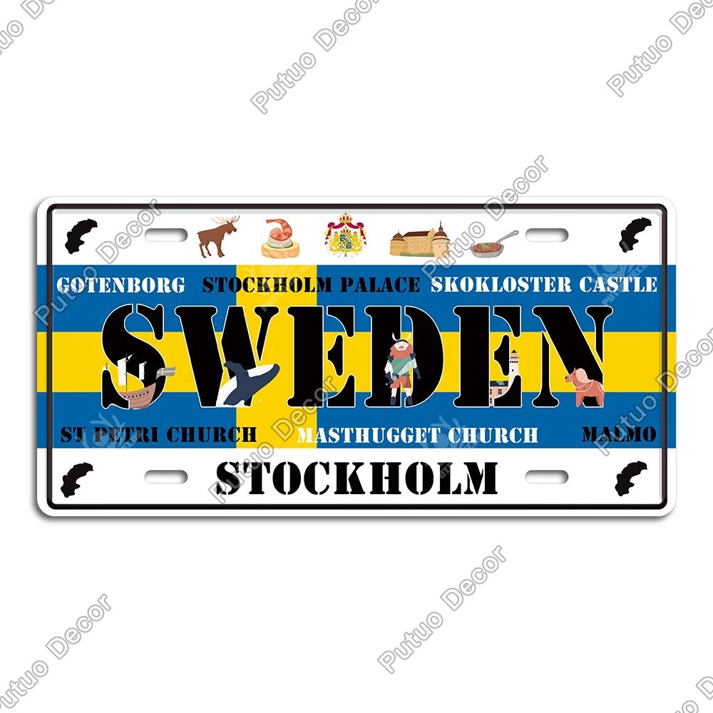 Putuo Decor Country - Themed Vintage Metal Sign with License Plate Plaque - Ideal for Bar Pub Club and Home Wall Decoration