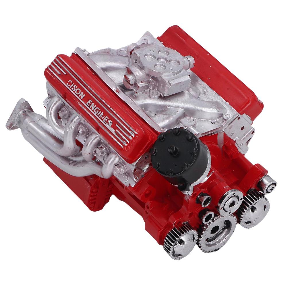 V8 Engine Building Resin V8 Car Engine Model Desktop Display Ornament Home Decoration for Teens Adults