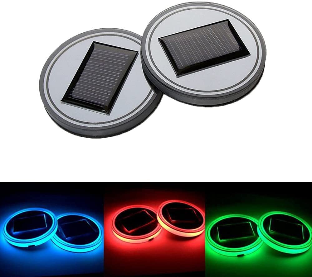 LED Coaster LED Cup Holder Lights 2 Pack 7 Colors Luminous Cup Pad LED