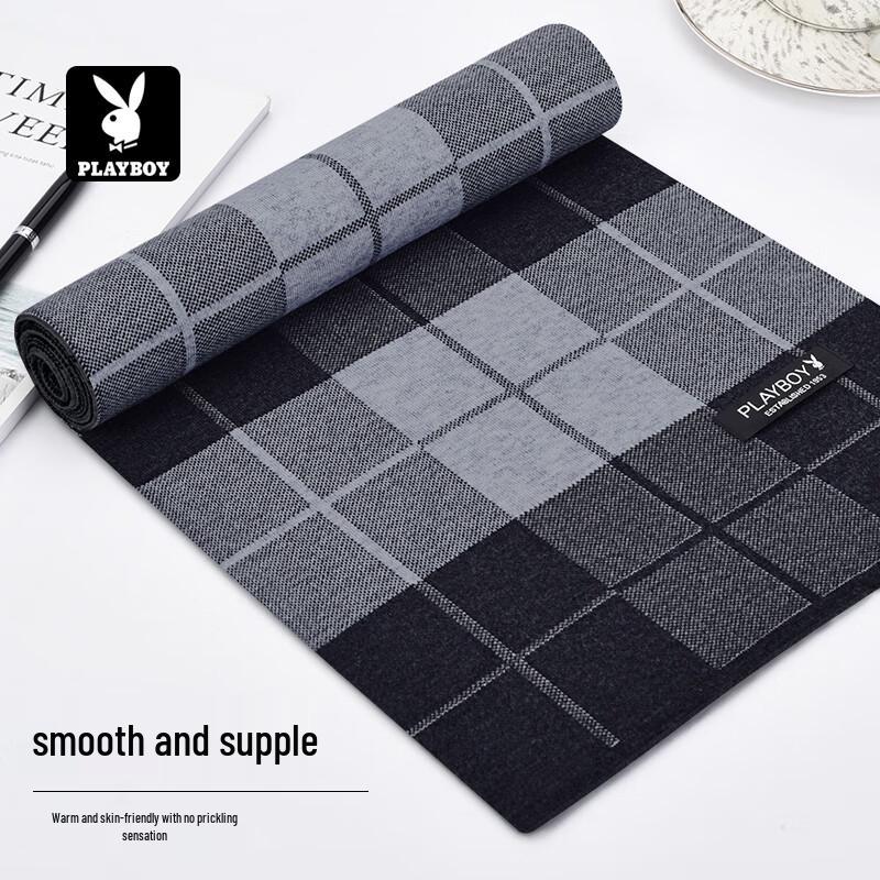 PLAYBOY Men's Geometric Pattern Winter Scarf