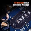 8 Player Foldable Poker Table, Blackjack Texas Holdem Poker Table with Padded Rails and Stainless Steel Cup Holders, Portable Folding Card Board Game