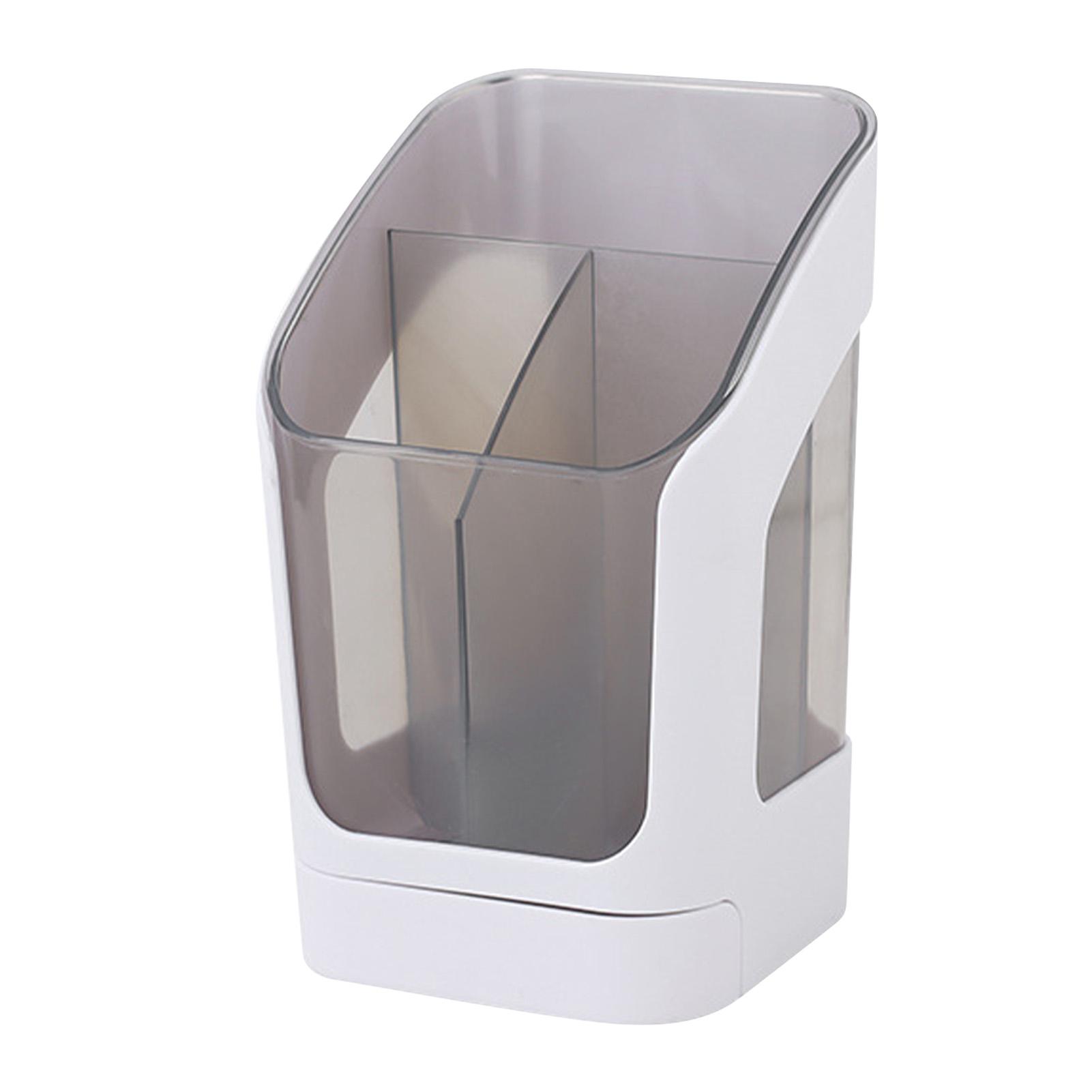 

Настольный держатель для ручек Креативный многофункциональный органайзер для кистей для макияжа Хранение с выдвижным ящиком для дома белый